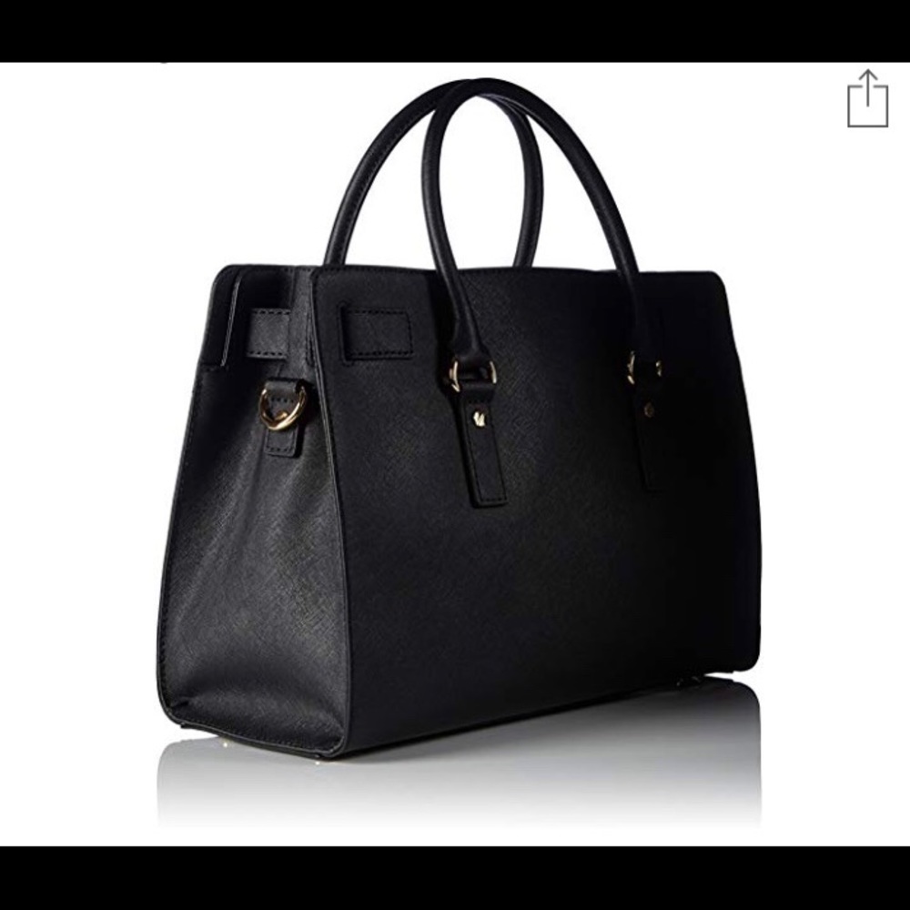 Michael Kors Black Hamilton Bag Gold Chain
